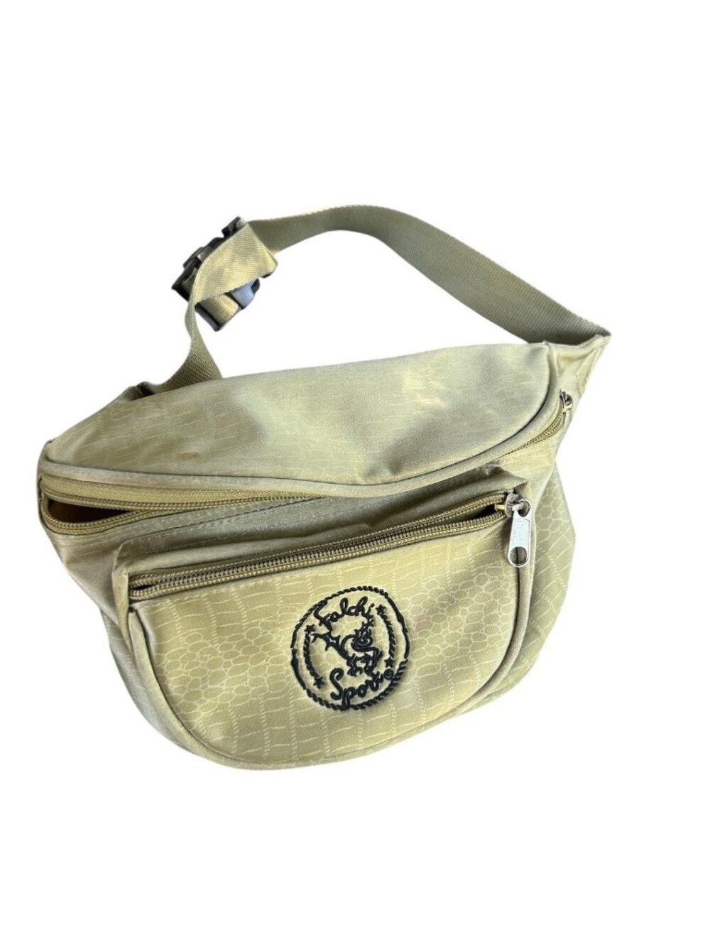 Vintage Falchi Sport 80s Gold Nylon Fanny Pack Belt Bag